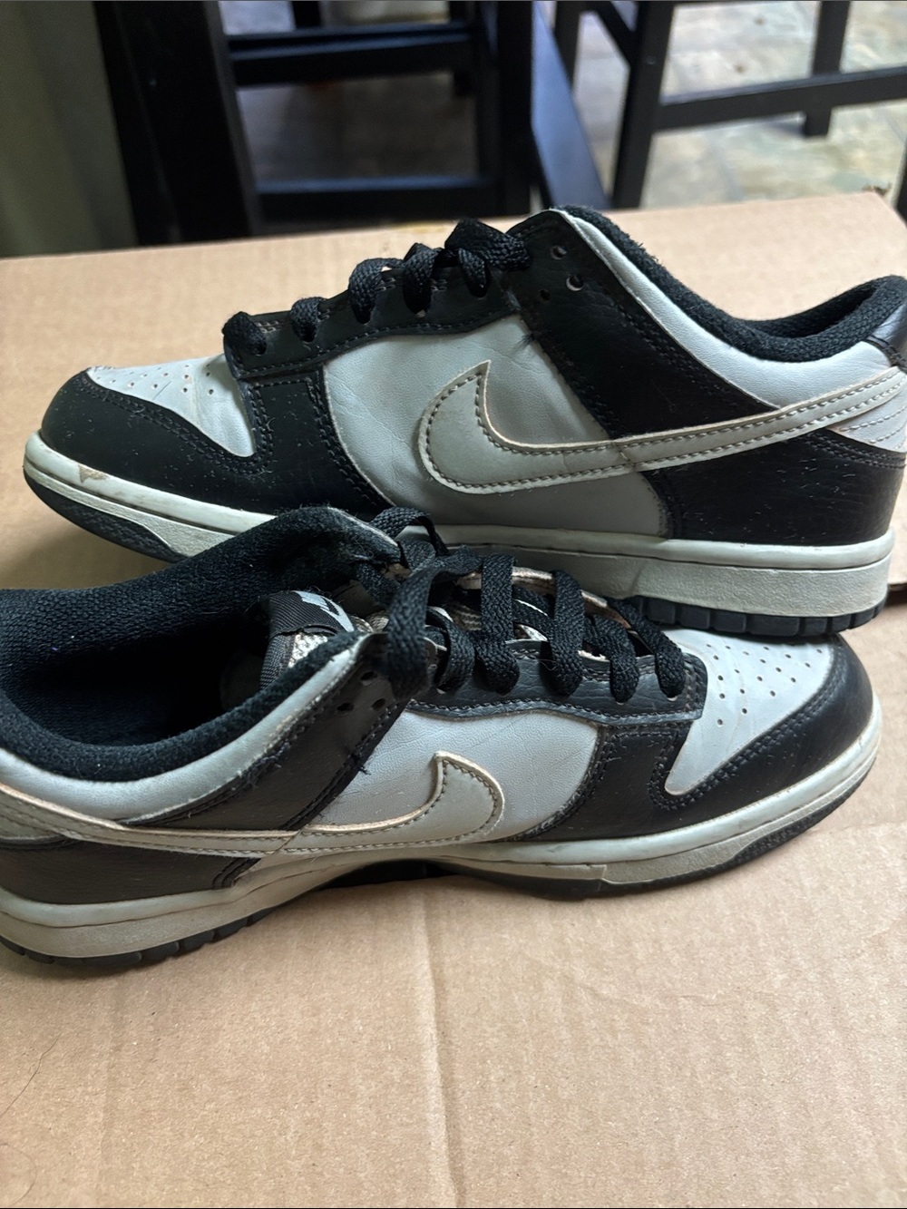Black and White Low-Top Athletic Sneakers
